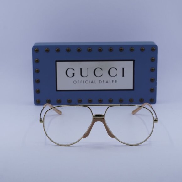 Gucci GG0432S 001 Aviator Sunglasses - Gold\Transparent - Picture 2 of 10